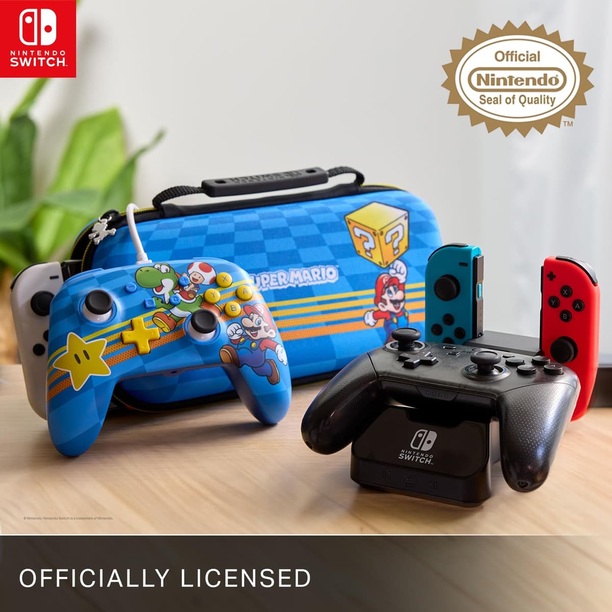 Mando con cable mejorado PowerA para Nintendo Switch - Mushroom Kingdom Friends, mando, mando para videojuegos, mando con cable, con licencia oficial — view 2