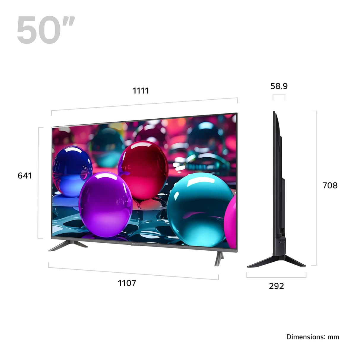 LG 50UA73006LA 50-Inch 4K Ultra HD HDR Smart TV (webOS 25 Platform with AI Concierge, Alpha 7 Processor 4K Gen8, Game Optimiser & ALLM, 60Hz) [Model 2025] — view 3
