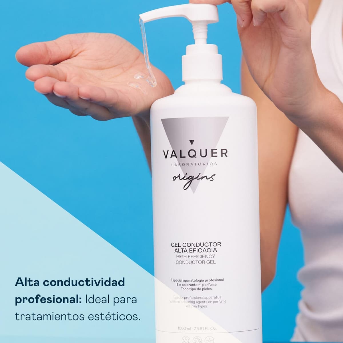 VALQUER Gel Conductor de Ultrasonidos Facial y Corporal | Uso Profesional en Radiofrecuencia, Depilación Láser, Microcorrientes, IPL y Cavitación | Base Agua, Incoloro e Inoloro | 1 L — view 3