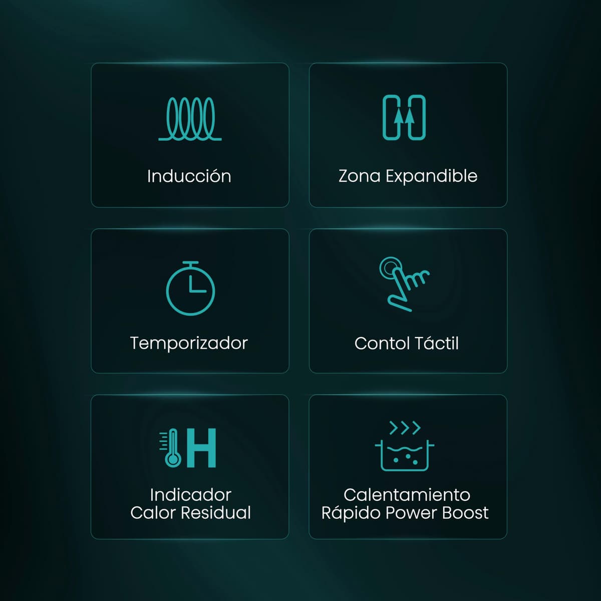 Hisense HI6311BSCE - Placa Induccion, 29 cm, Vitroceramica, 3 Fuegos, 7200W, Calentamiento Rápido Power Boost, Contol Táctil, Zona Expandible — view 4