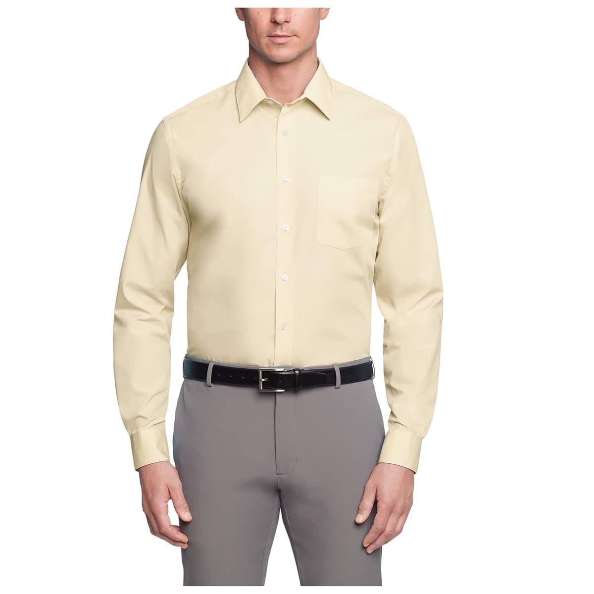 Van Heusen Mens Dress Shirt Regular Fit Poplin SolidDress Shirt — view 17