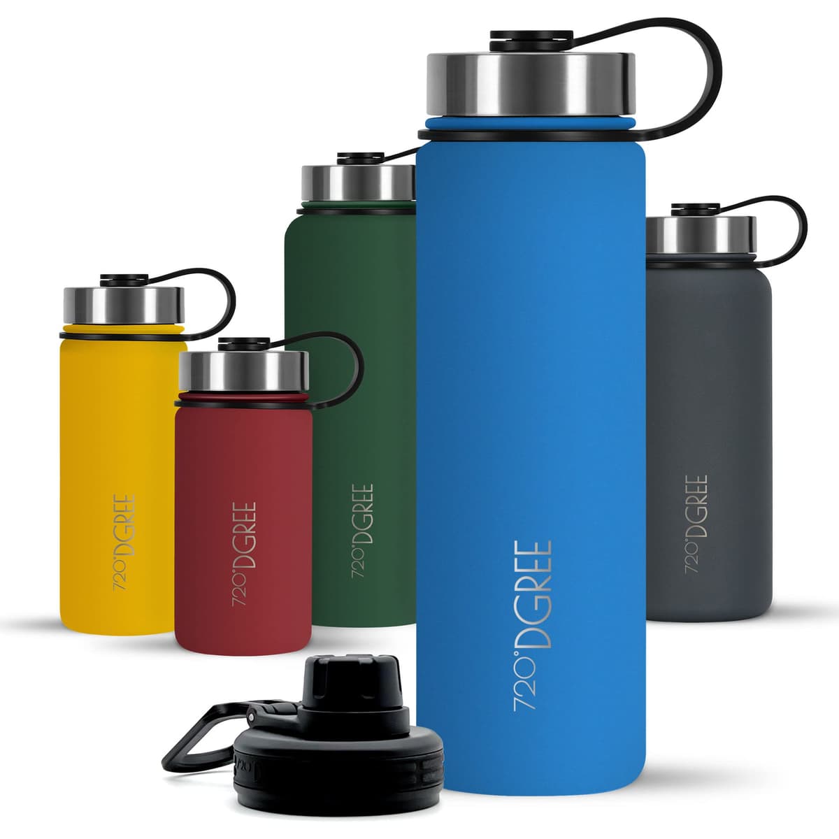 720°DGREE Botella Agua Termo Acero Inoxidable “noLimit“ – 410ml, 530ml, 710ml, 950ml, 1200ml - Sin BPA Free, Antigoteo y Prueba de Fugas - Frasco térmico, Cantimplora Aislada +Cubierta Deportes Gratis — view 12