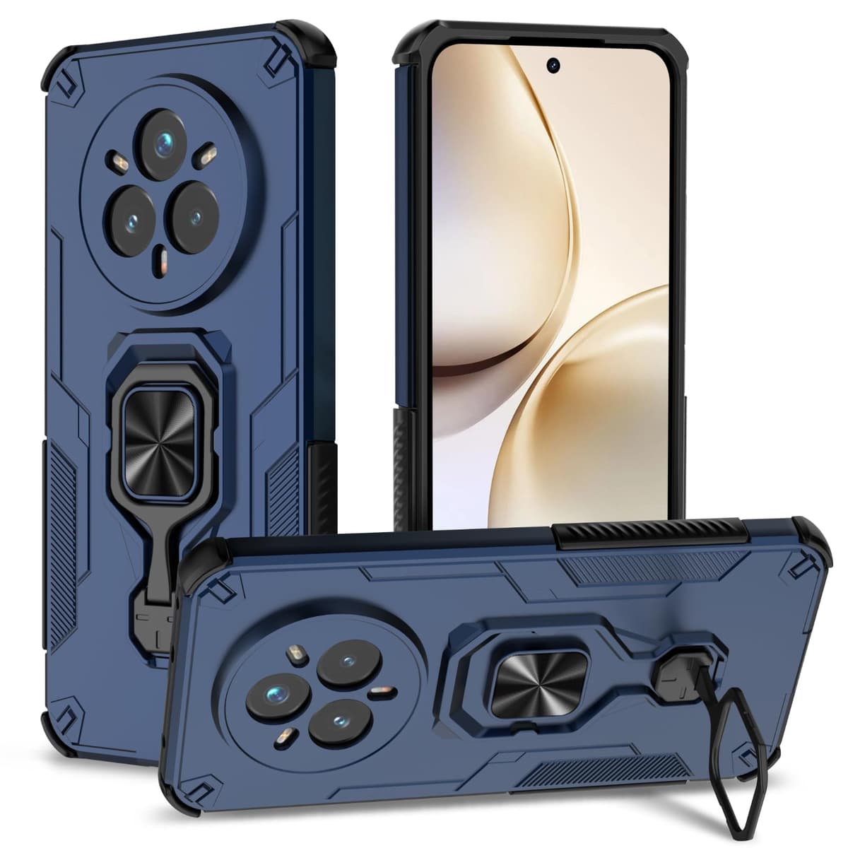 Funda para CMF Phone 2 Pro, Carcasa Antigolpes con Soporte anular metálico, Case Protectora de Grado Militar, Negro — view 400