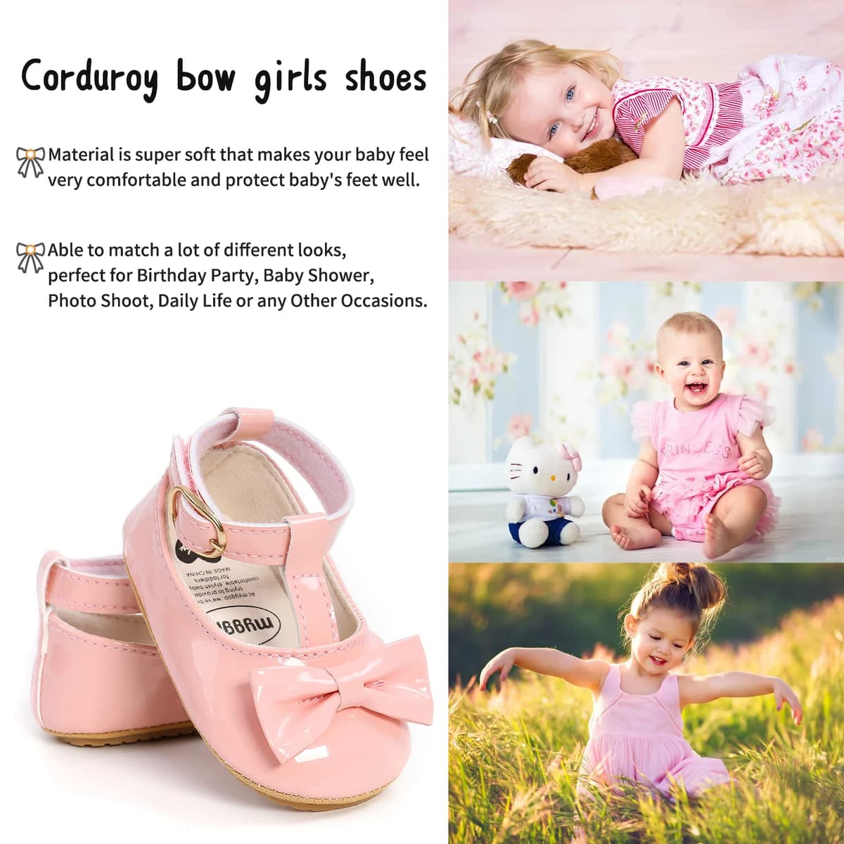 Baby Girls First Walking Shoes Mary Jane PU Leather Anti-Slip Princess Shoes Infant Baby Shoes — view 12
