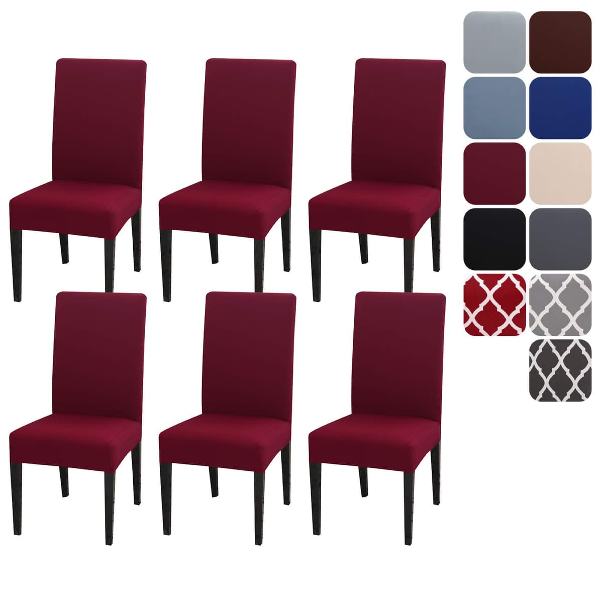 Dining Room Chair Covers Slipcovers Set of 4, Stretch Removable Washable Dining Chair Protector Decoration Cover Seat Slipcover for Hotel, Ceremony, Banquet, Kitchen, Restaurant, Home — view 11