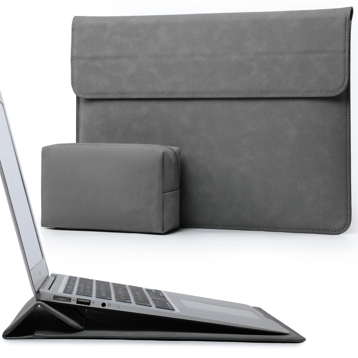 HYZUO 15 Pulgadas Funda para Portátiles con Soporte para MacBook Air 15 M5 M4 A3241 M3 A3114 M2 A2941 2026-2023, 15 Surface Laptop 7/6/5/4, MacBook Pro 15 A1990 A1707 2019-2016, Azul Klein — view 15