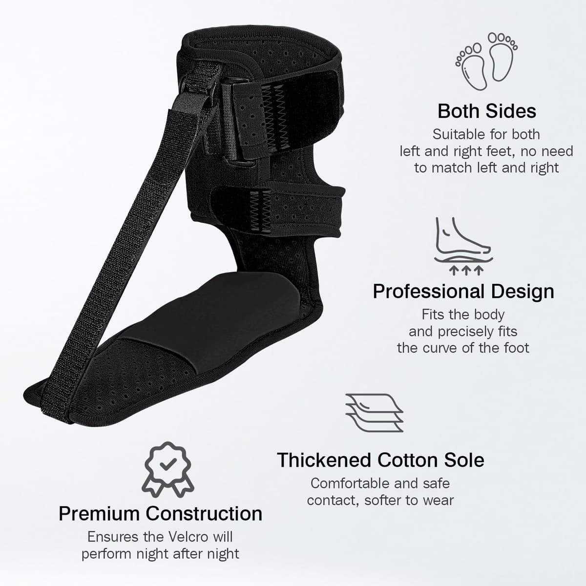 exhood Upgraded Plantar Fasciitis Night Splint, Adjustable Straps Plantar Fasciitis Relief, Supportive Foot Braces with Arch Cushion for Achilles Tendonitis, Foot Drop & Heel Spur Pain Relief Day — view 2