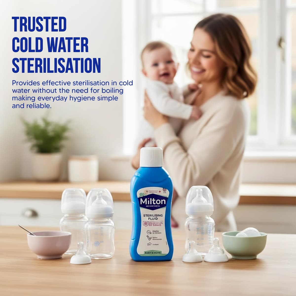 Milton Sterilising Fluid 500ml Trusted Cold Water Steriliser for Baby Bottles Feeding Equipment Breast Pump Accessories and Household Items Fast Effective Hygiene Care — view 3