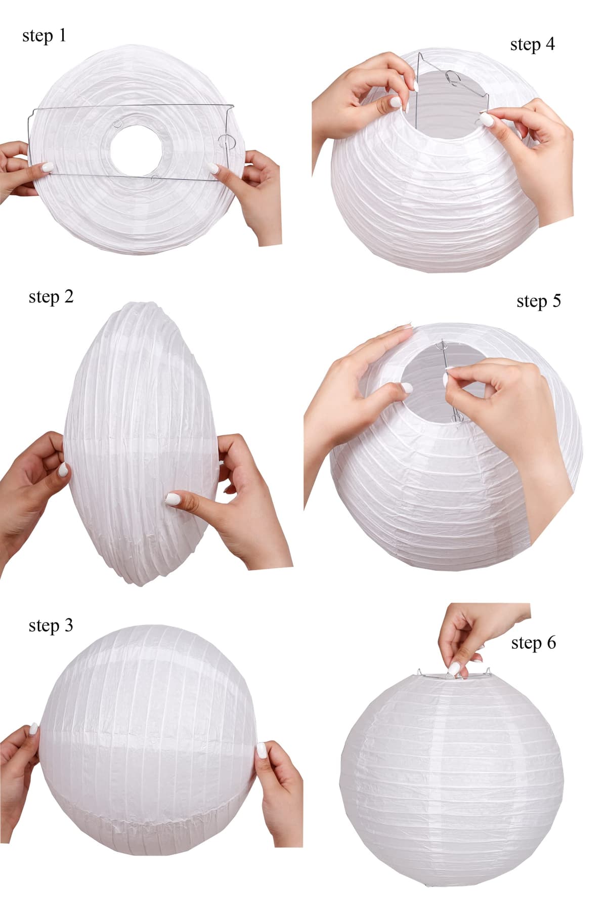 Paper Lanterns Mix Color Packs of 3 Round Paper Lanterns Lampshade Party Decorations (All White, 14" (35 Cm)) — view 5
