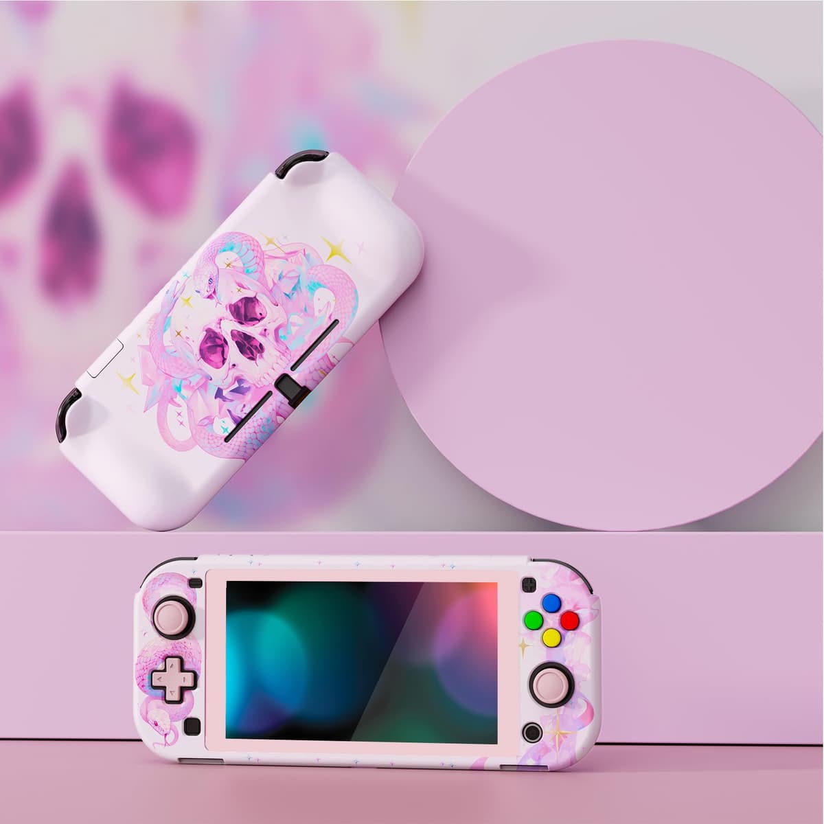 playvital ZealProtect Protective Case for Nintendo Switch Lite, Hard Shell Grip Cover for Nintendo Switch Lite w/Screen Protector & Thumb Grip Caps & Button Caps - Antique Yellow — view 23