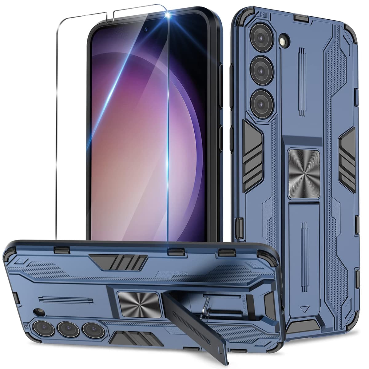 Funda para CMF Phone 2 Pro, Carcasa Antigolpes con Soporte anular metálico, Case Protectora de Grado Militar, Negro — view 538
