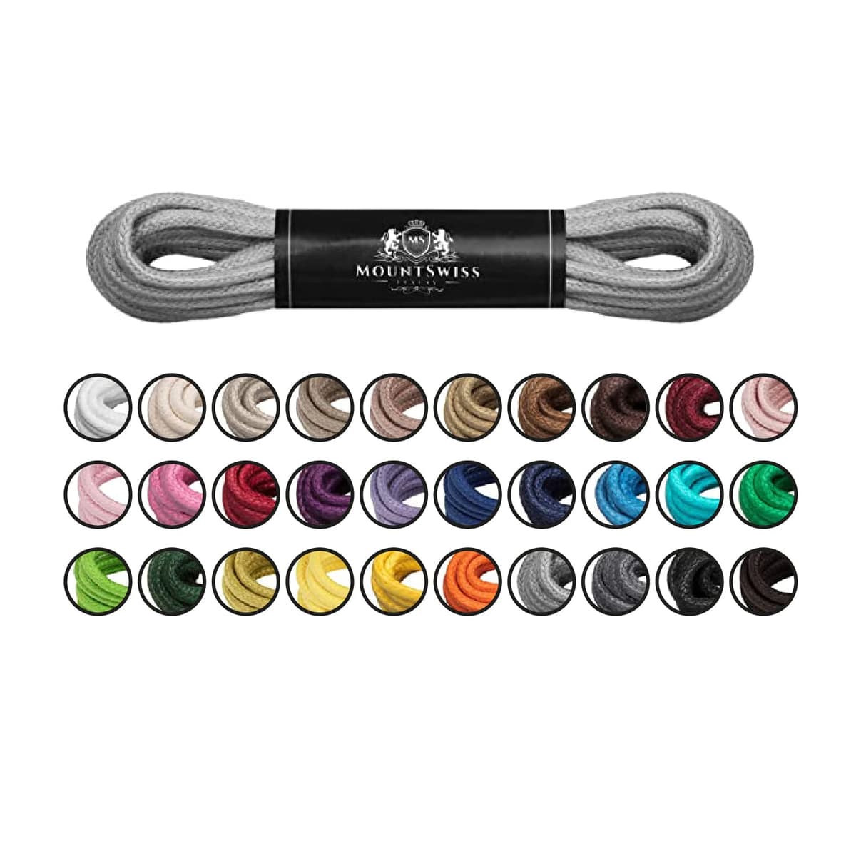 Cordones Mount Swiss© Luxury encerados y redondos para zapatos de traje y de piel, 2 - 3 mm de diámetro, 45 - 120 cm de longitud — view 20