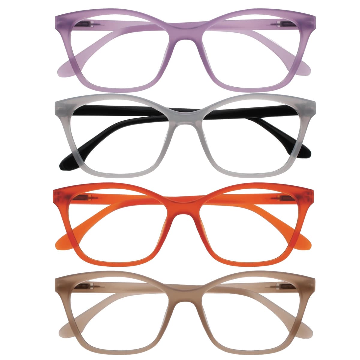 OPULIZE KAT Reading Glasses - Stylish Cat's Eye Frame - Men and Women - Spring Hinges, 2 Pack - Black / Tortoise Brown — view 19