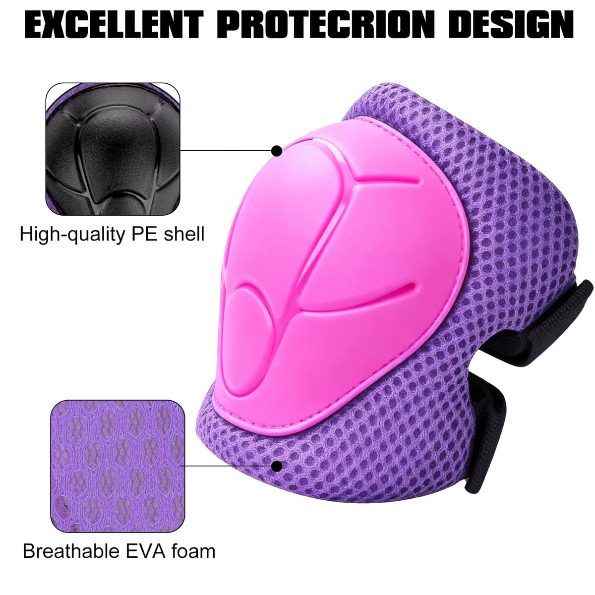 Zorplex Juego de 6 Equipo de Protección Infantil, Set Rodilleras Coderas y Muñequeras, Protecciones Patines Niño, Juego de Protecciones para Ciclismo, Monopatín, Escalada, y Otros Deportes — view 3