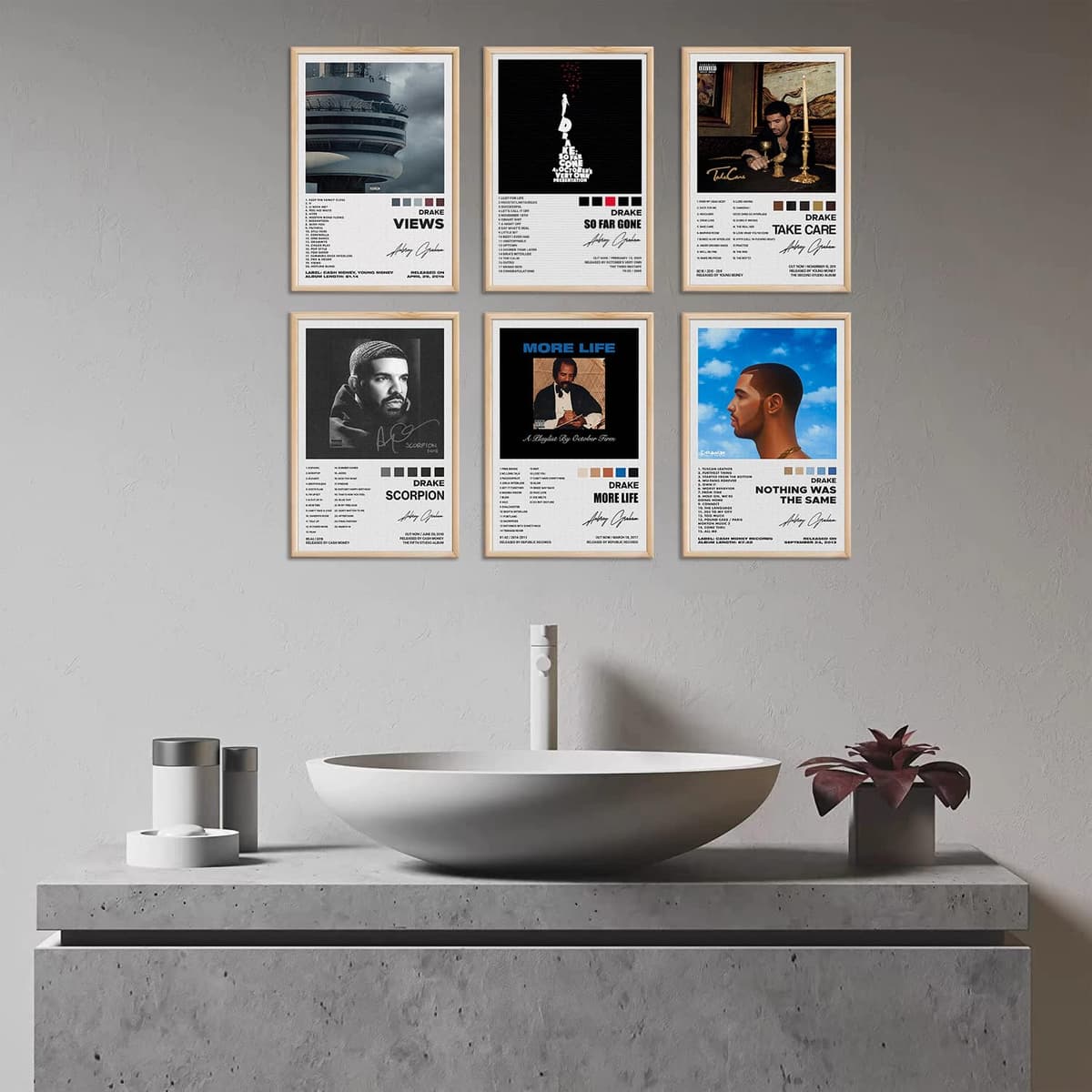 Drake Signed Limited Posters Music Album Cover Posters Room Aesthetic Canvas Wall Art Prints Set of 6 for Girl and Boy Teens Dorm Room Decor 8x12 inch Unframed — view 7