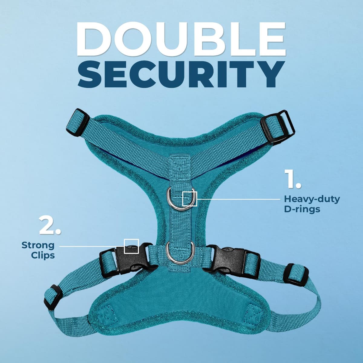 Best Pet Supplies Voyager Step-in Lock Pet Harness – All Weather Mesh, Adjustable Step in Harness for Cats and Dogs Turquoise (Matching Trim), XL (Chest: 22-36") — view 2
