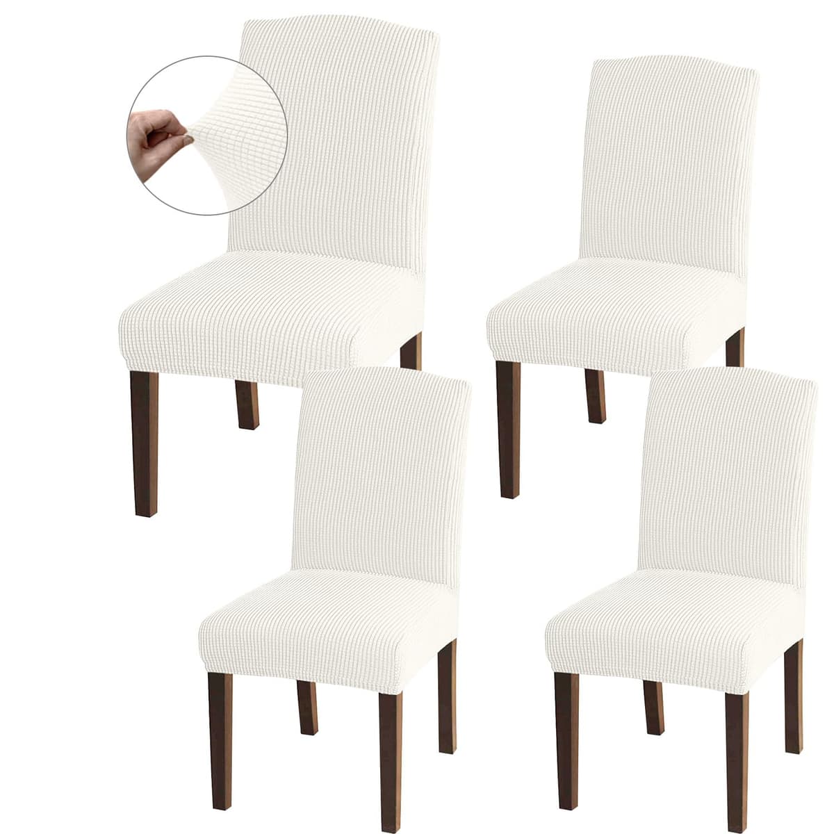 Granbest High Stretch Dining Chair Slipcovers, Universal Fit Jacquard Parson Dining Chair Covers, Removable Chair Protectors for Dining Room, Kitchen, Restaurant and Hotel (Set of 4, Grey) — view 30