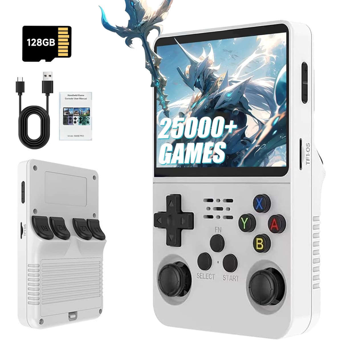 R36S Retro Handheld Games Console, 20,000+ Classic Games Portable Pocket Video Player with 3.5 Inch HD Screen, 64G TF Card, Open Source Linux System Screen for Teens and Adults (Black 64G) — view 12