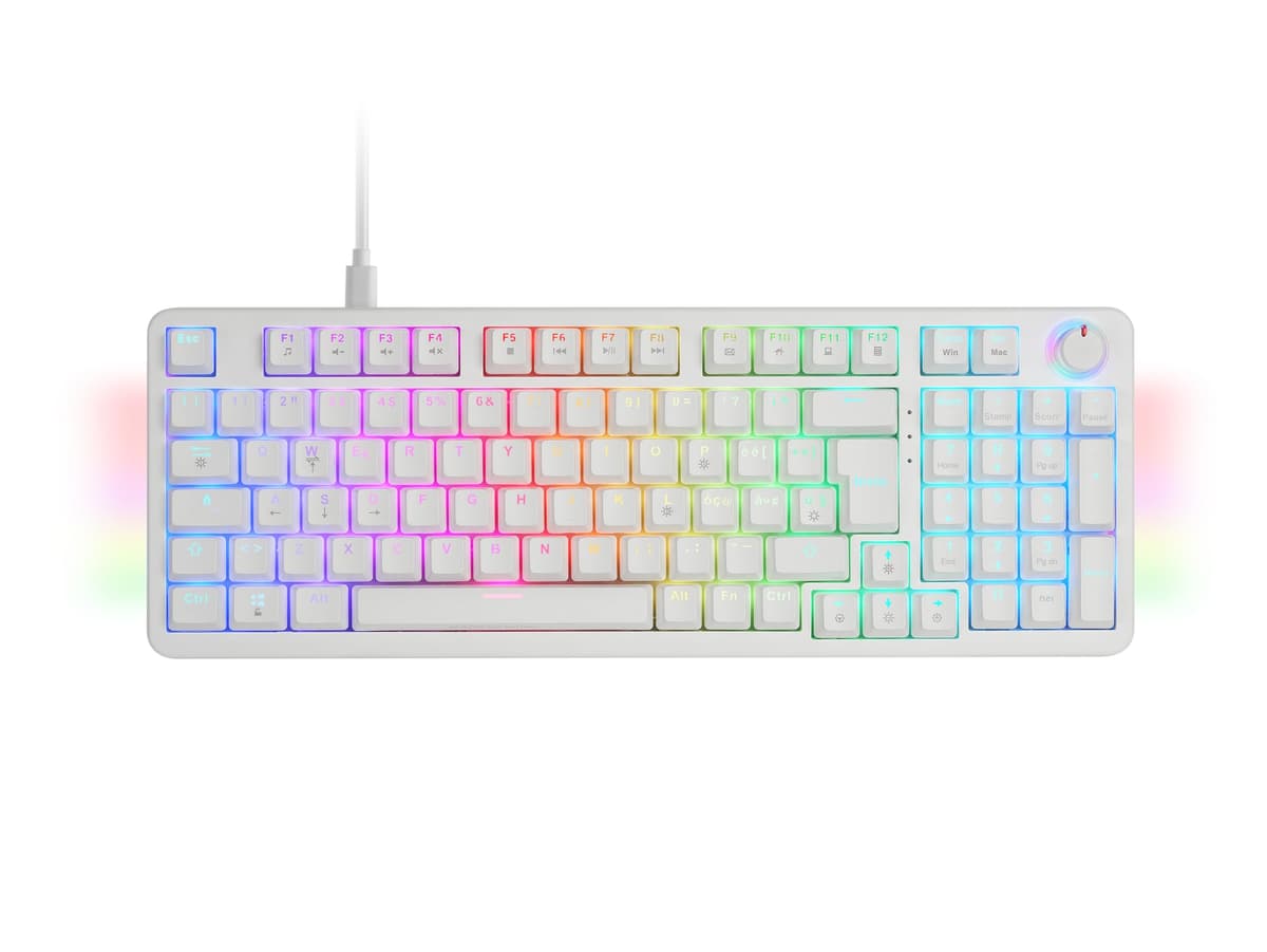 Mars Gaming MKPRO, US, Teclado Mecánico Gaming Completo, RGB Chroma, Switches Hot-Swap Mecánicos, Antighosting, Rueda de Control, Software, Multiplataforma, Switch Silent, Blanco — view 42