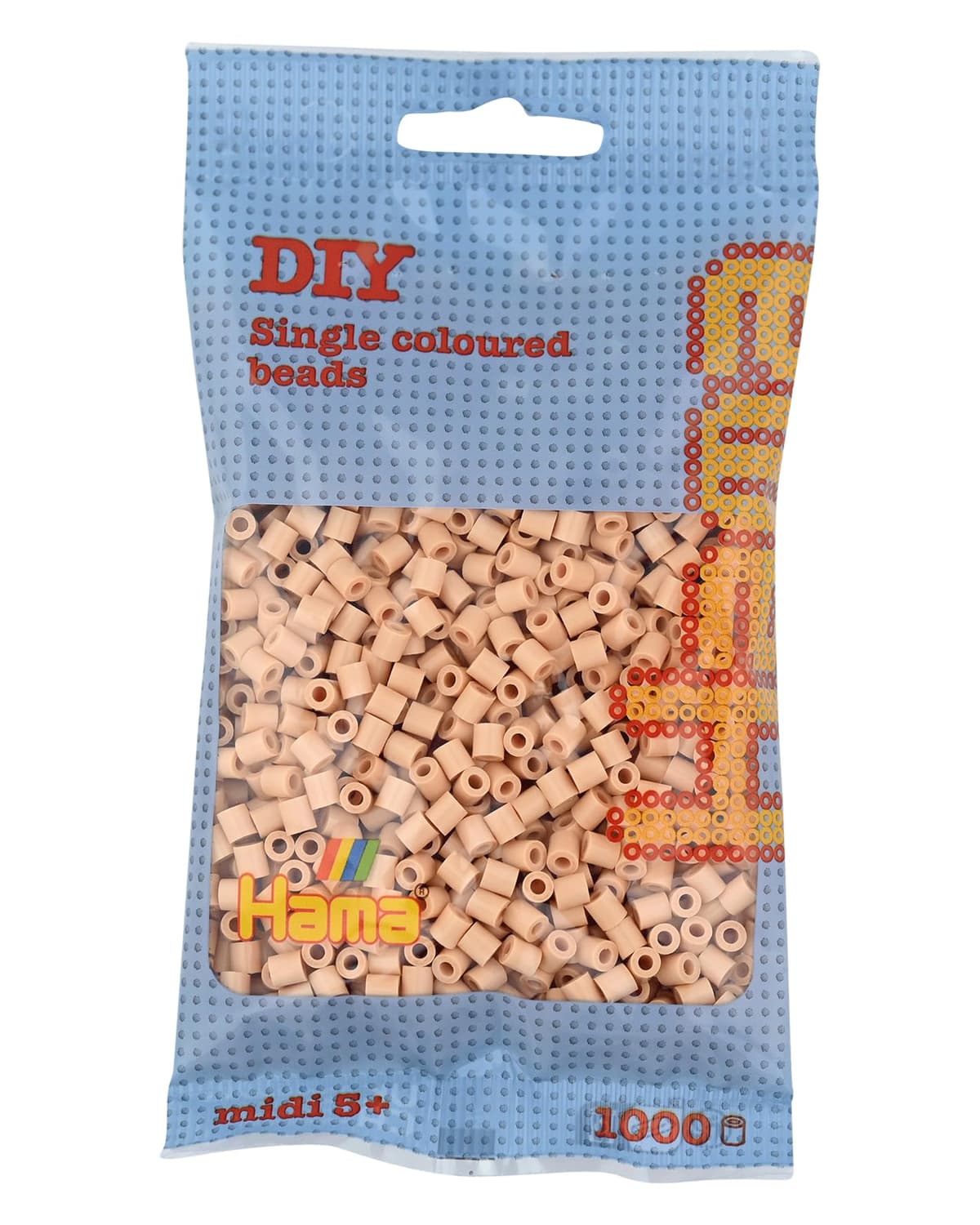 HAMA Bolsa de perlas | Aprox. 1000 cuentas midi fusibles para manualidades y mosaicos | Perlas de fusión para niños creativos 5+ | Juego de arte y decoración | Beige