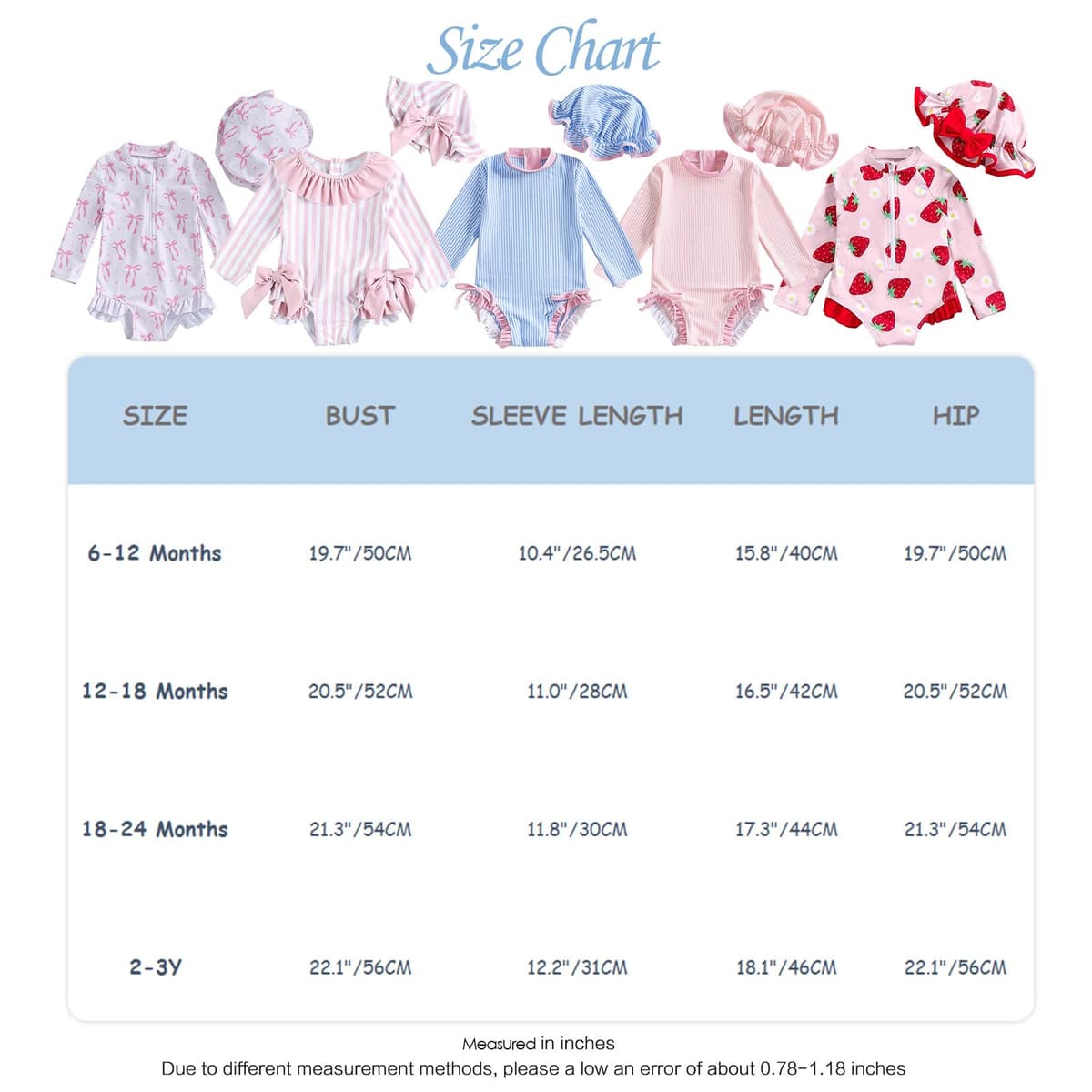 JENJON Traje de Baño a Rayas para Bebé Niña con Volantes Mangas Lindo Floral Traje de Baño de Una Pieza con Cremallera Protección UV y Gorro de Playa Verano — view 7