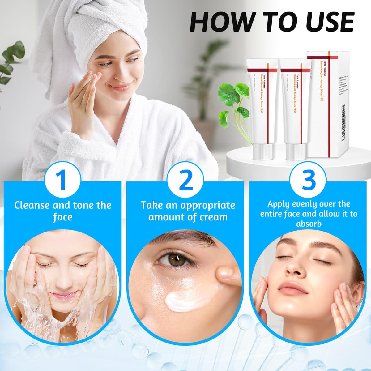 2 PCS Centella Time Reverse Moisturizing Repairing Face Cream, Centella Asiatica Revitalizing Firming Cream for Reducing Lines, Moisturizing, Evening Tone — view 7
