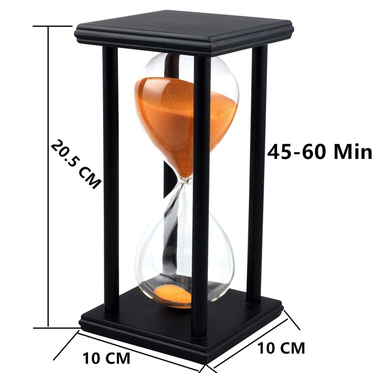 Lodunsyr Reloj De Arena 45 Minutos Timer Chico para Ornamento Restaurante Decoración Hogar Escritorio De Oficina Navidad Niña Reloj De Arena Temporizador 45 Min Hourglass Naranja — view 2