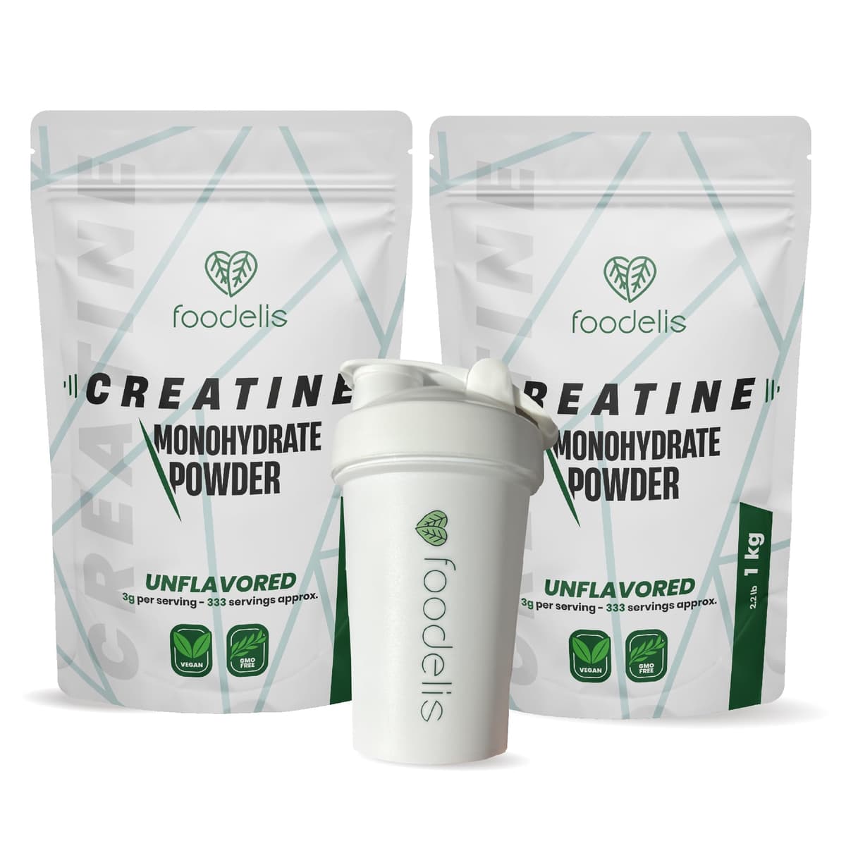 Foodelis Creatina Monohidratada en Polvo 1 kg / 333 Dosis - 100% Creatina Monohidrato Micronizada - Sin Sabor - Pura y Sin Aditivos - No-GMO - Alta Solubilidad - Incluye Dosificador — view 11