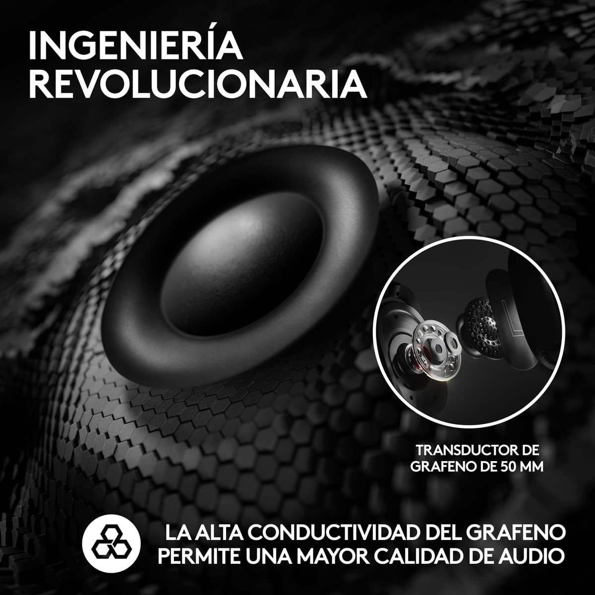 Logitech G PRO X 2 LIGHTSPEED Auriculares gaming inalámbricos, mic. brazo desmont., transductores grafeno 50 mm, DTS:X 2.0-7.1 Surround, Bluetooth/USB/3.5 mm Aux, PC, PS5, PS4, Nintendo Switch - Negro — view 4