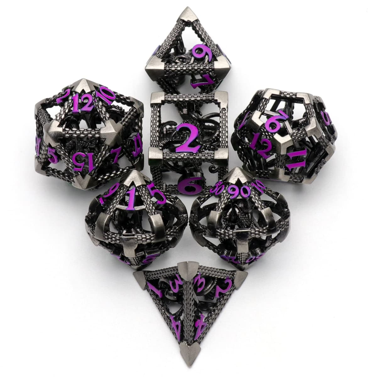 HNCCESG Juego de Dados de Metal D&D, Dungeons and Dragons Dice Juego de Dados de Metal Poliédricos Pulpo Huecos para Juegos de rol D y D para Juegos de Mesa (Cthulhu Número Verde) — view 20