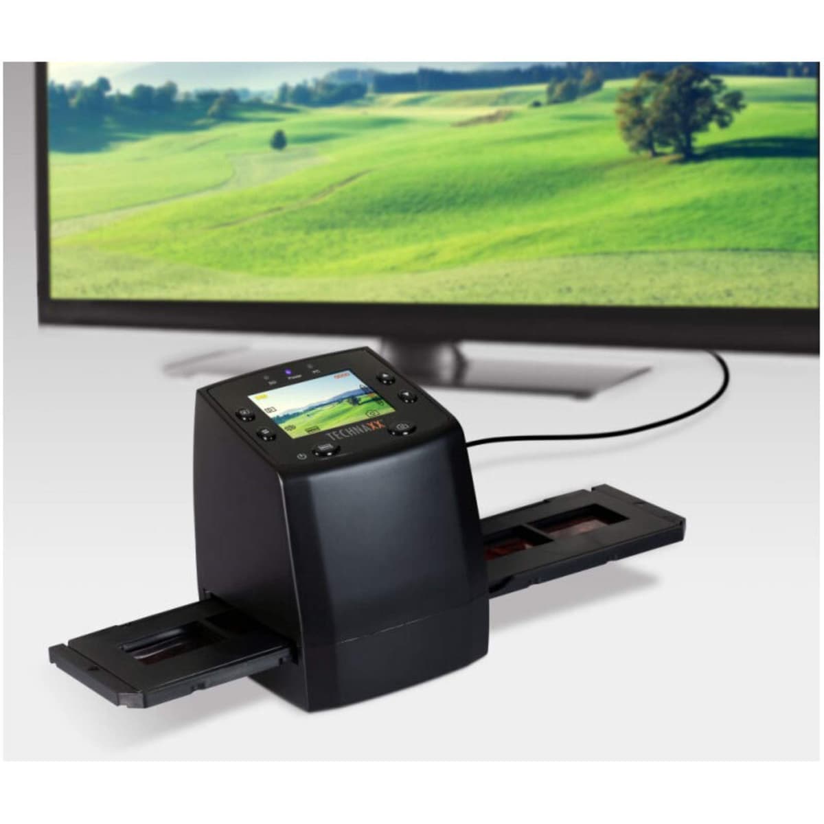 Technaxx Germany Slide Scanner Convierte películas negativas y diapositivas a digital JPEG Guarda en tarjeta SD-SDHC con pantalla TFT No requiere ordenador/software DS-02 — view 3