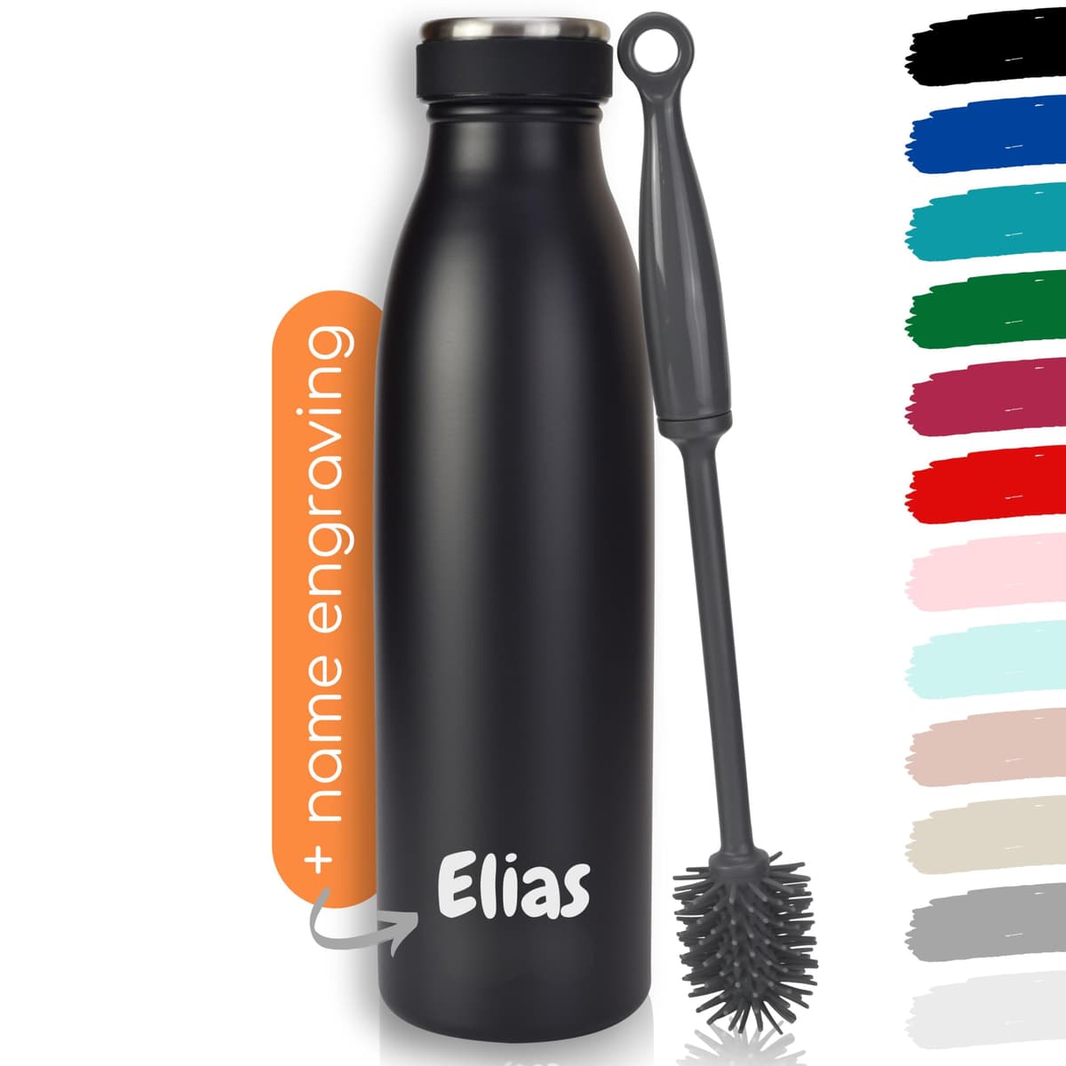 Milu Stainless Steel Drinking Bottle 1500 ml - Insulated Thermo Flask for Water - Leak Proof, Insulated and Double Walled, Carbonated (Granite Navy Blue, 1,5L) — view 61