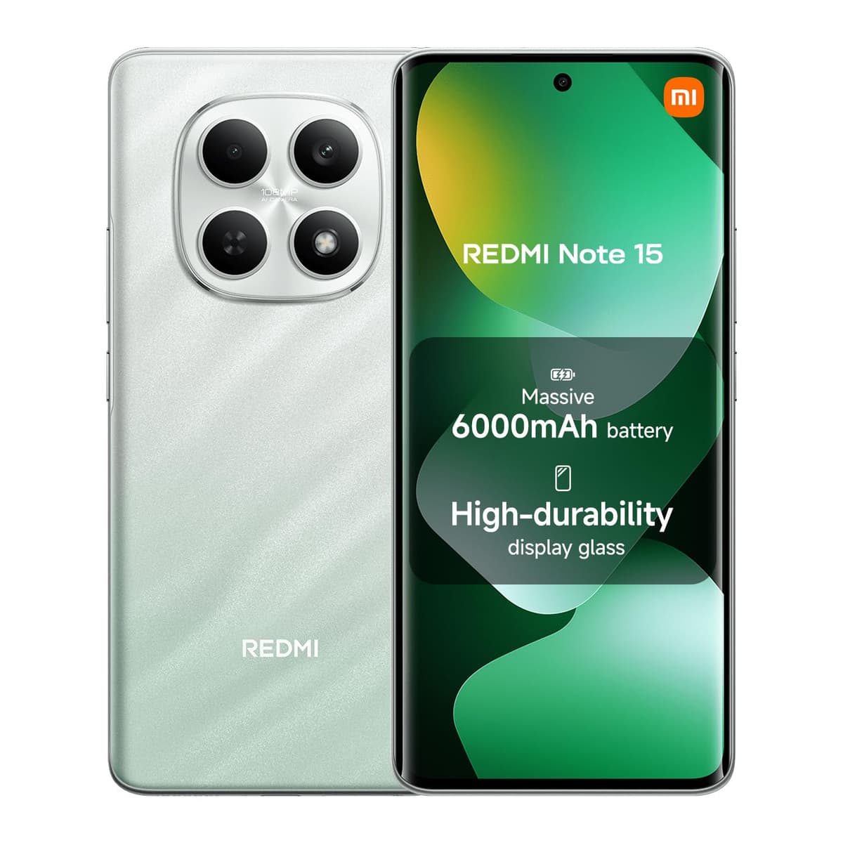 Xiaomi Redmi Note 14 smartphone, 6+128GB, green, 108MP AI camera system, 5500mAh battery, 120Hz eye-care display, AI features (no charger included), 2 year Warranty — view 17