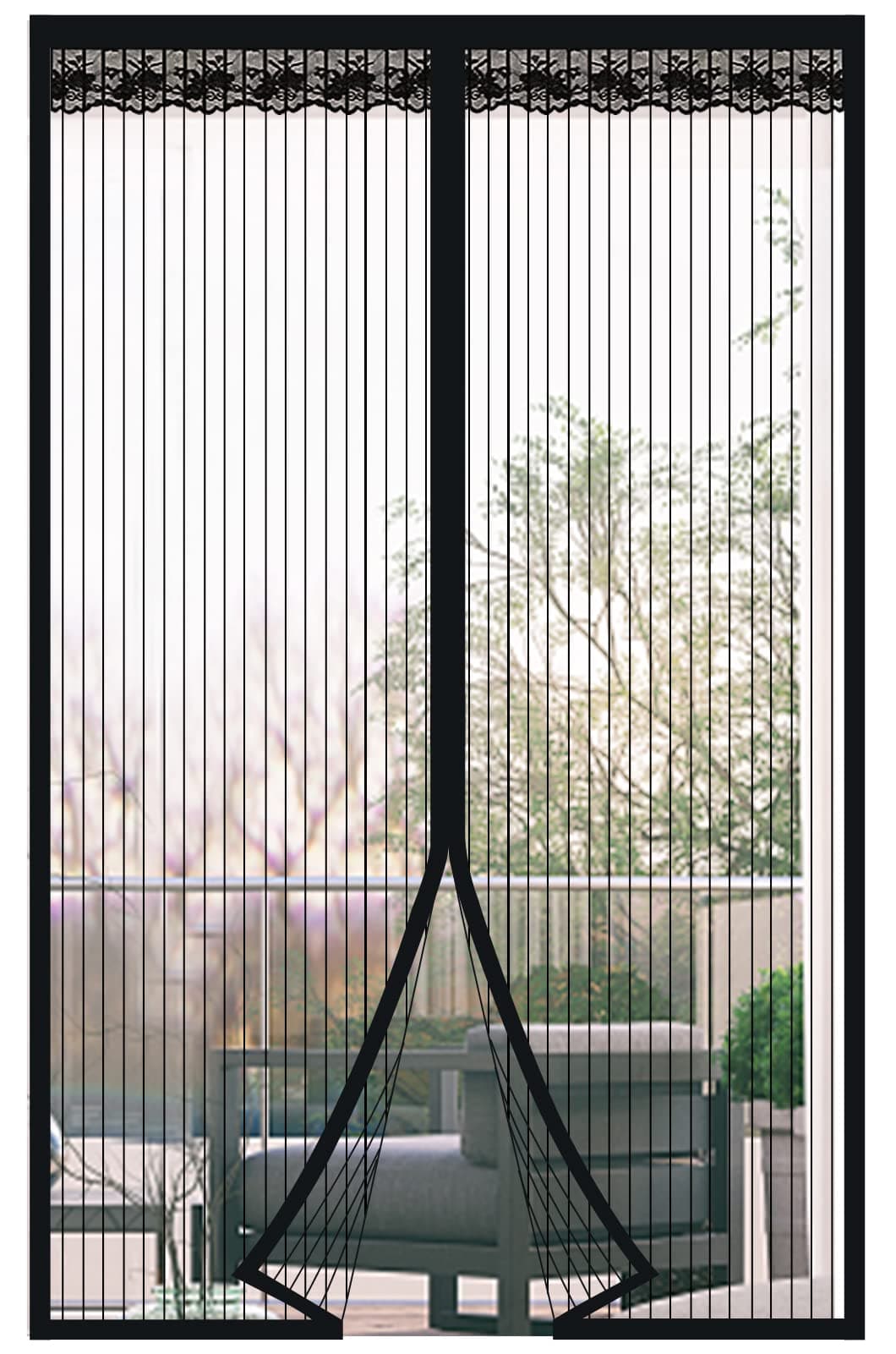 DIKER Mosquitera Puerta Magnetica mosquiteras para puertas 90x210cm cortina mosquitera puerta exterior Cierre Automático para dormitorio balcón sala de estar puerta de patio, Negro