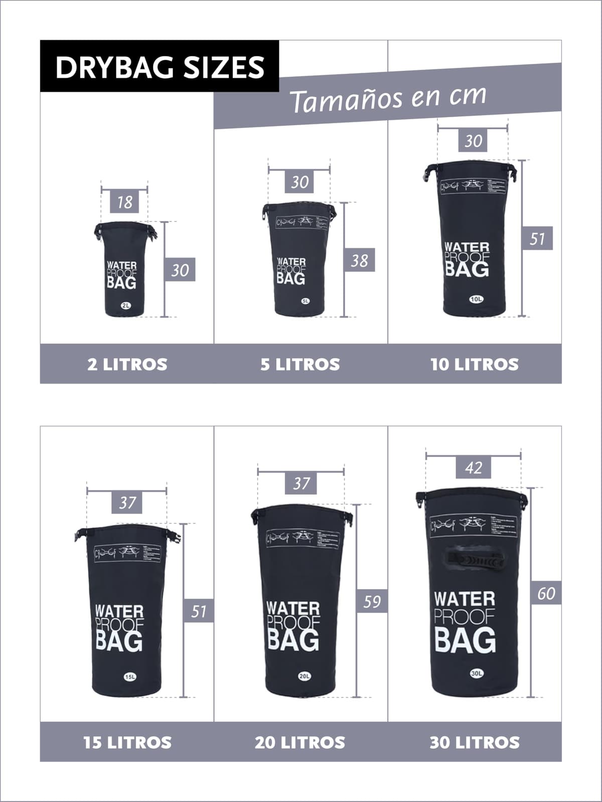 DonDon Dry Bag Bolsa Impermeable 2l, 5l, 10l, 15l, 20l, 30l con Bandolera — view 3