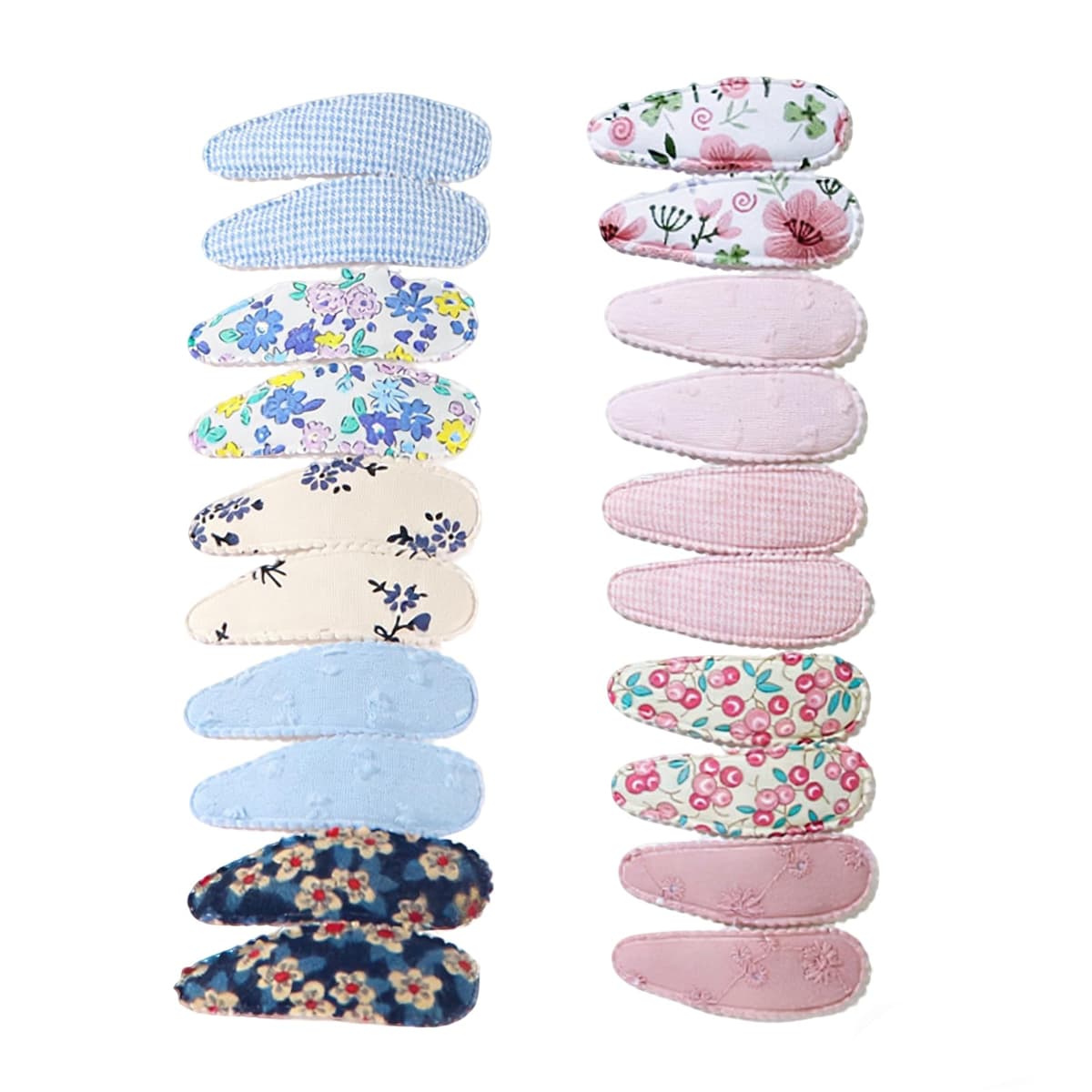 20 Pack Fabric Hair Clips, 5.5x2cm Baby Hair Clips, Daily Hair Accessories for Women & Girls, Flower Hair Clips