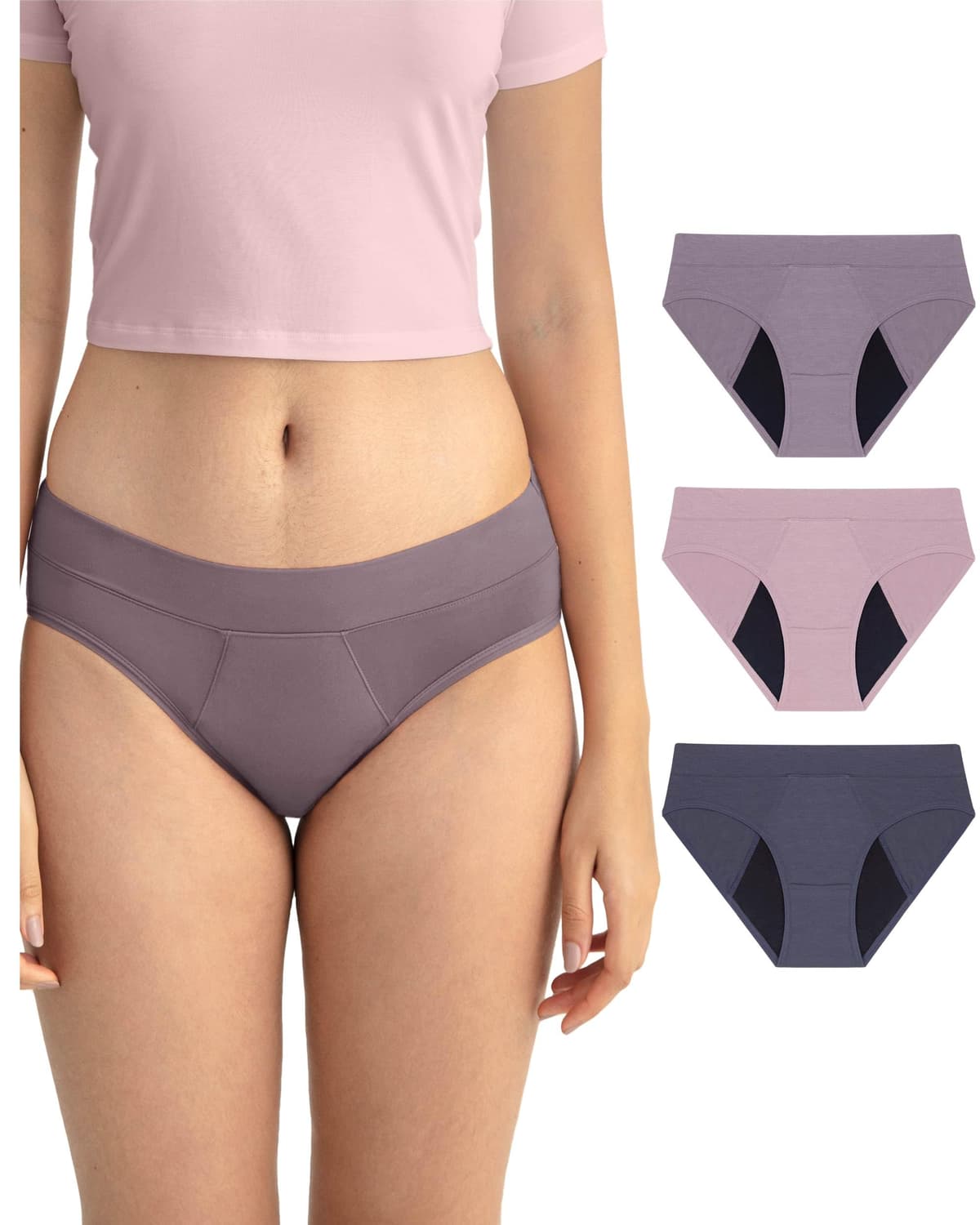 Neione Bragas Menstruales Flujo Moderado Braguitas Hipster Absorbentes de Modal para Mujer Niña