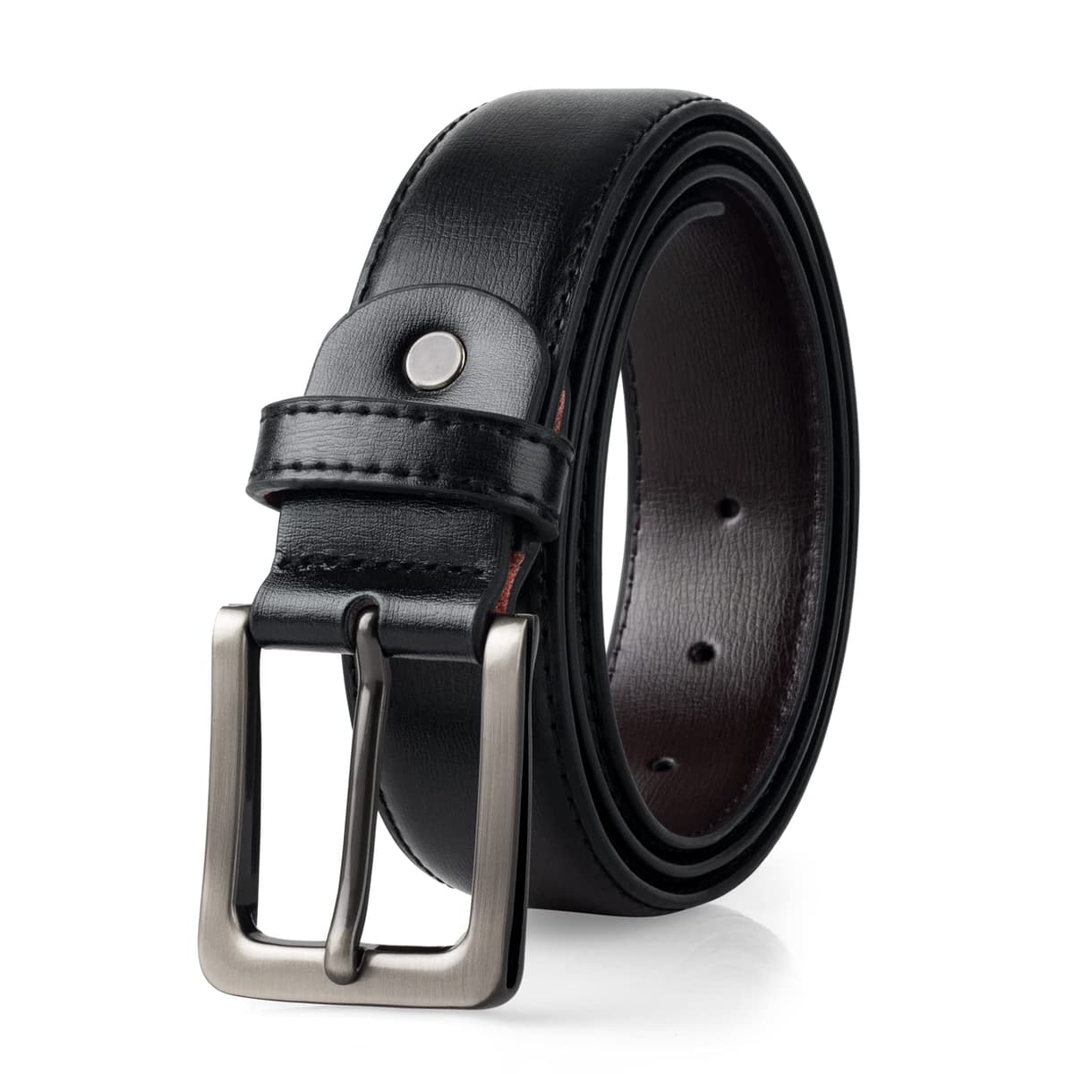 maikun Black Leather Belts for Men,Mens Belts Leather Black — view 8