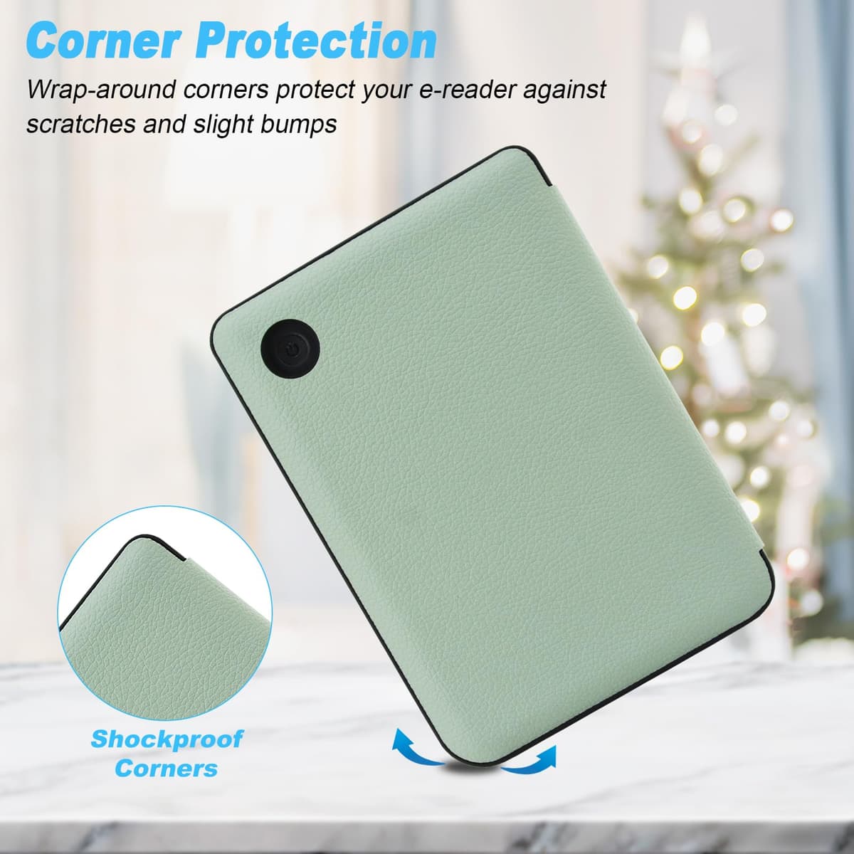 DMluna Funda para Kobo Clara Colour/BW/ 2E, Tolino Shine Colour/Shine 5/4, Cubierta de Cuero PU Premium, Auto Sleep/Wake, Delgada y Ligera, Ajuste Preciso, Verde Agave — view 5