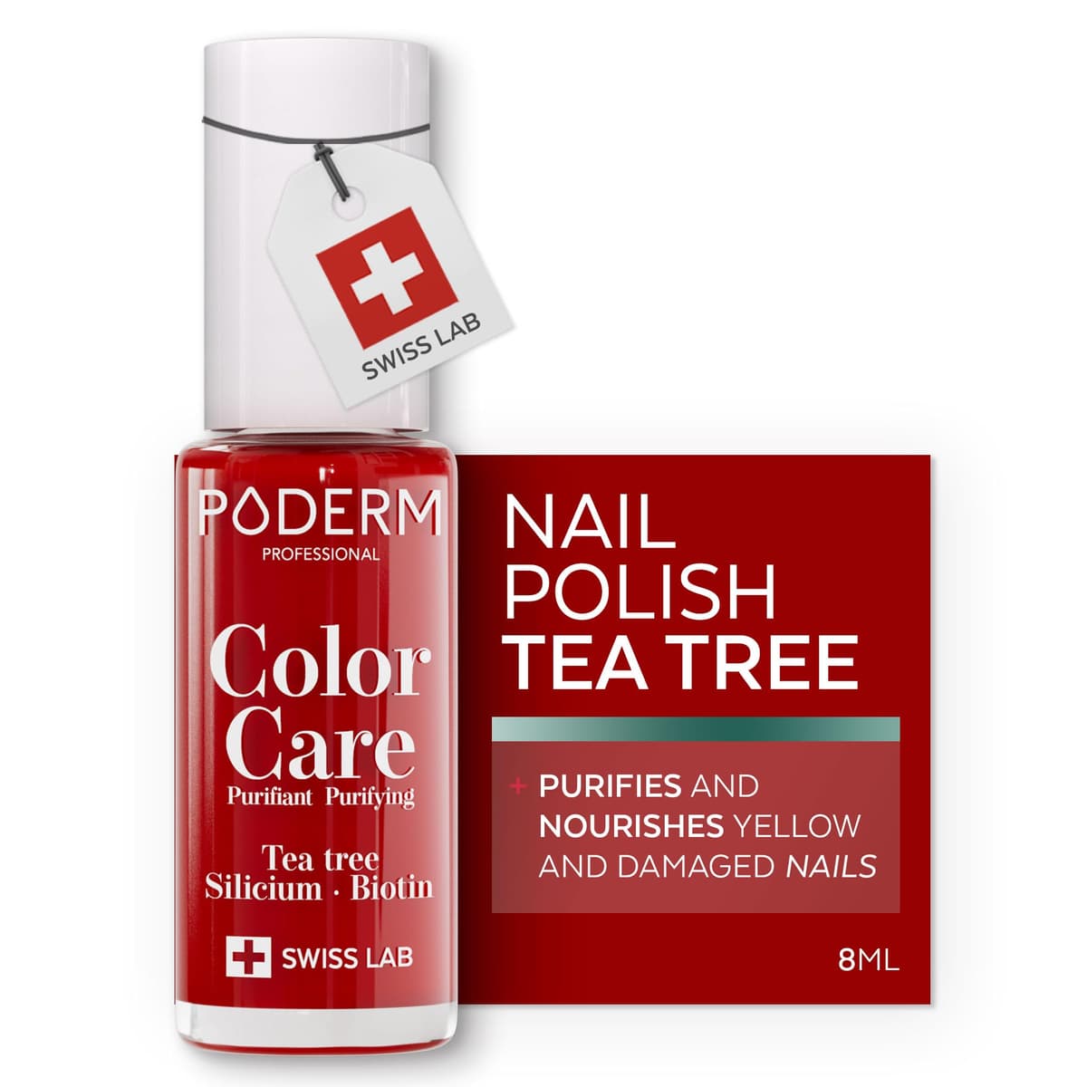 PODERM Nail Care Polish with Tea Tree - Rosewood | Swiss Lab - 8ML | Enriched with Tea Tree, Silicon & Biotin | Purifies, Clarifies & Nourishes Yellow Nails | Created by a Podiatrist — view 13