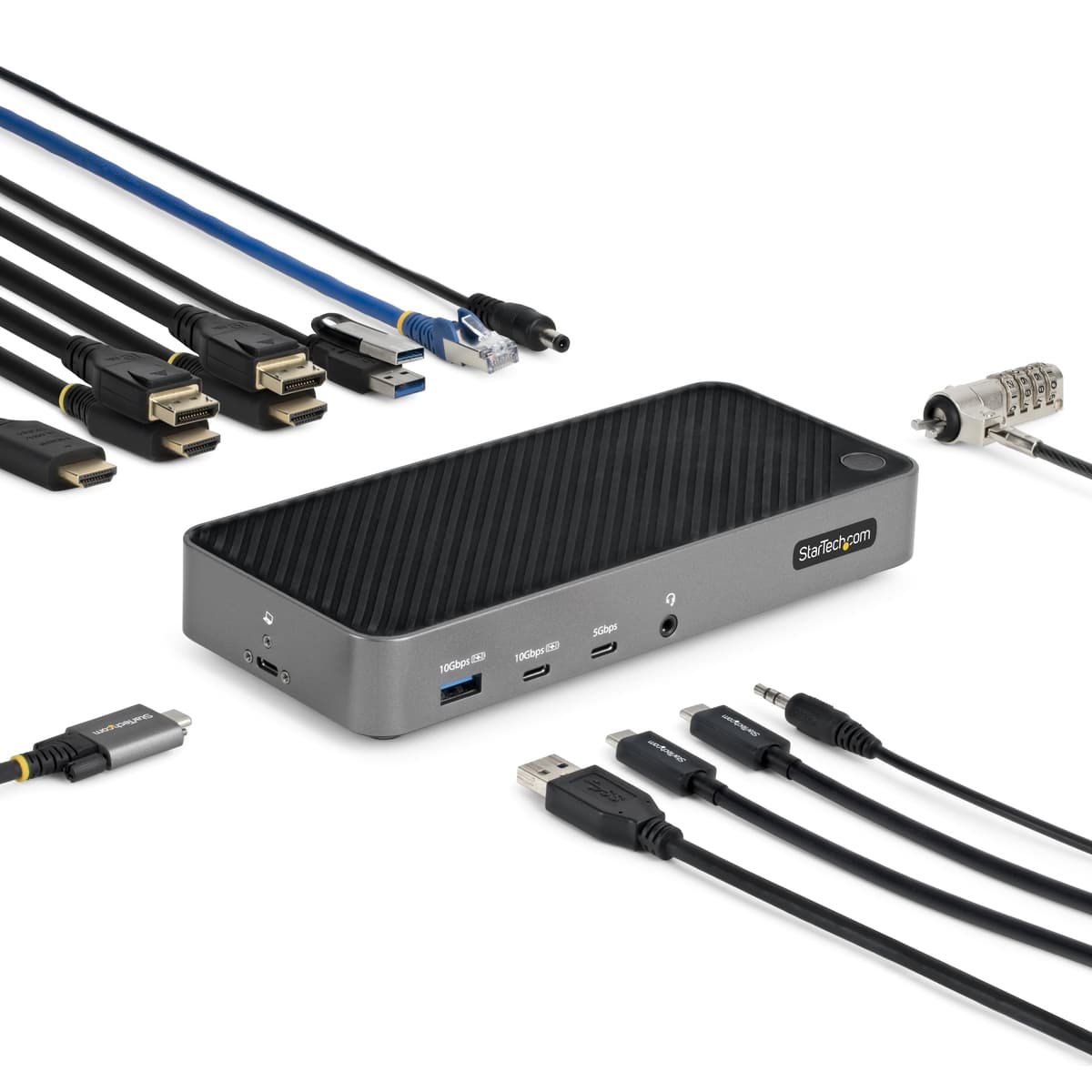 StarTech.com USB-C Triple Monitor Docking Station for MacBook Pro / Air M1 M2 M3 M4 & Windows, Universal 4K HDMI DP Dock, Thunderbolt Compatible, 100W Laptop Charging (116U-USBC-DOCK)