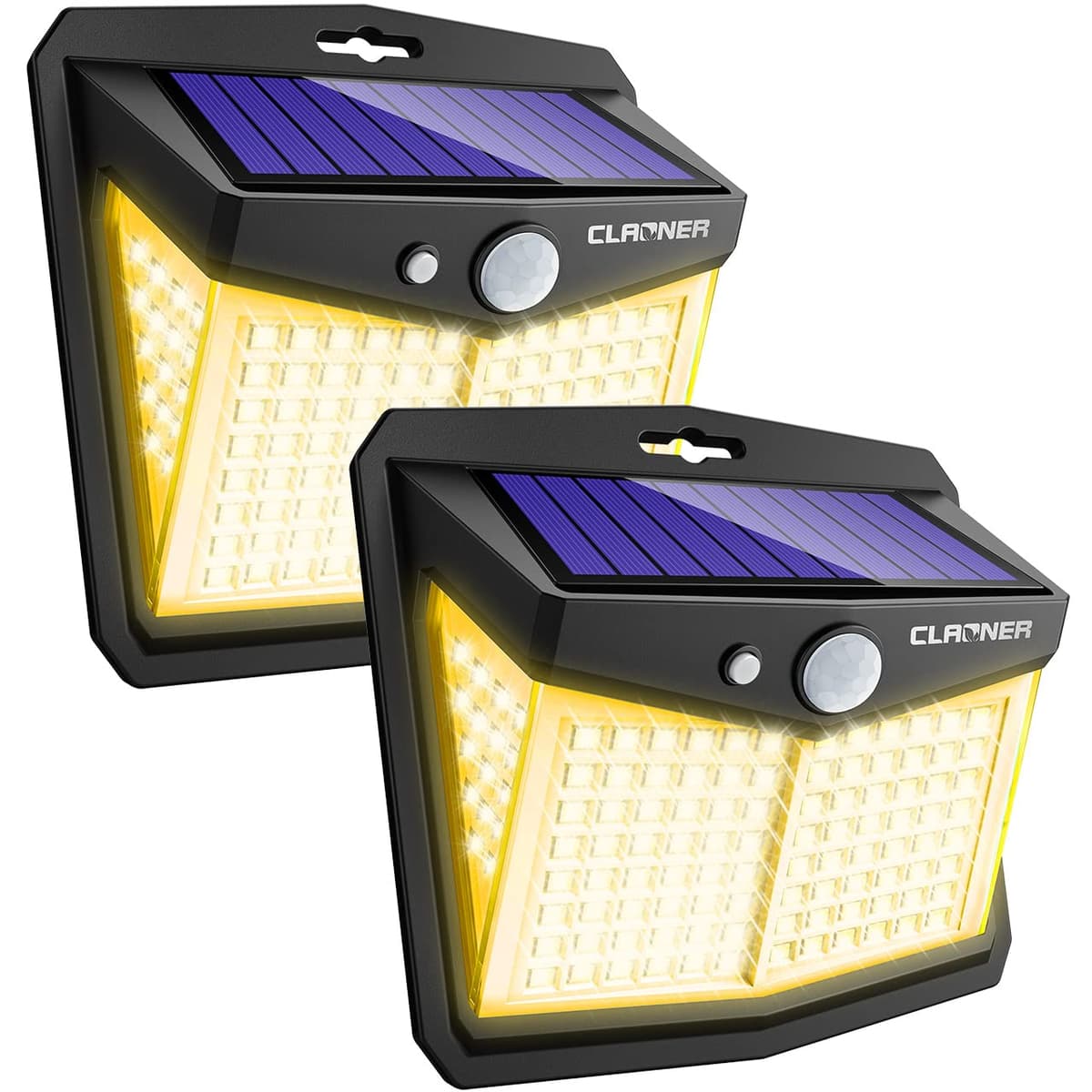 CLAONER Solar Powered Lights Outdoor, Upgraded Wireless 270° IP65 Solar Motion Sensor Security/Wall Light for Front Door, Yard, Garage, Garden, Fence, Cool White (2 Pack) — view 9