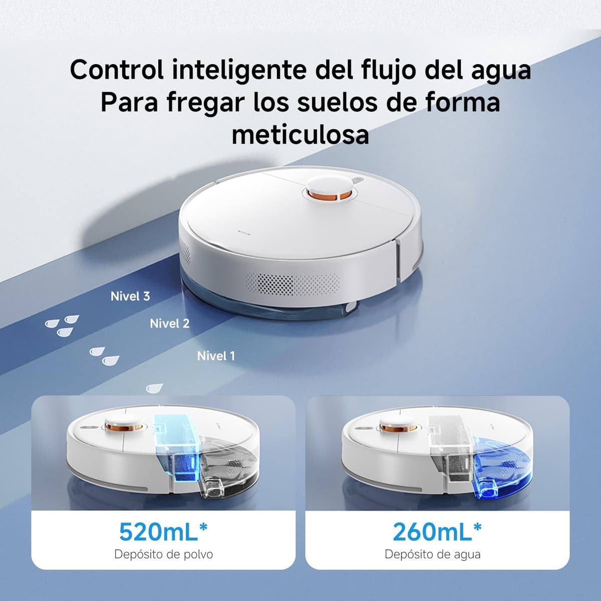 XIAOMI Robot Vacuum S40C, Aspirador y fregona 2 en 1, 5000Pa de succión, navegación Inteligente LDS, Recarga automática, Compatible con Suelos Duros y alfombras de Pelo Corto — view 4