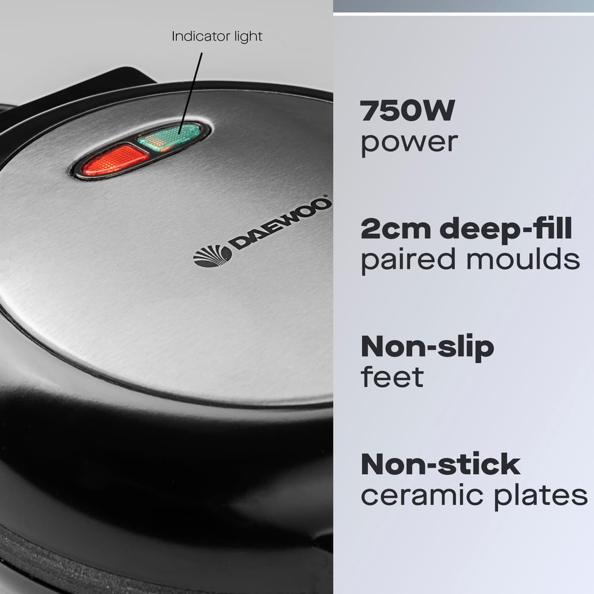 Daewoo Deep Fill Omelette Maker, Dual Non-Stick Plates, Electric 750W Omelette Cooker, Fast, Fluffy Homemade Omelettes – Compact & Easy Clean Breakfast Appliance — view 2