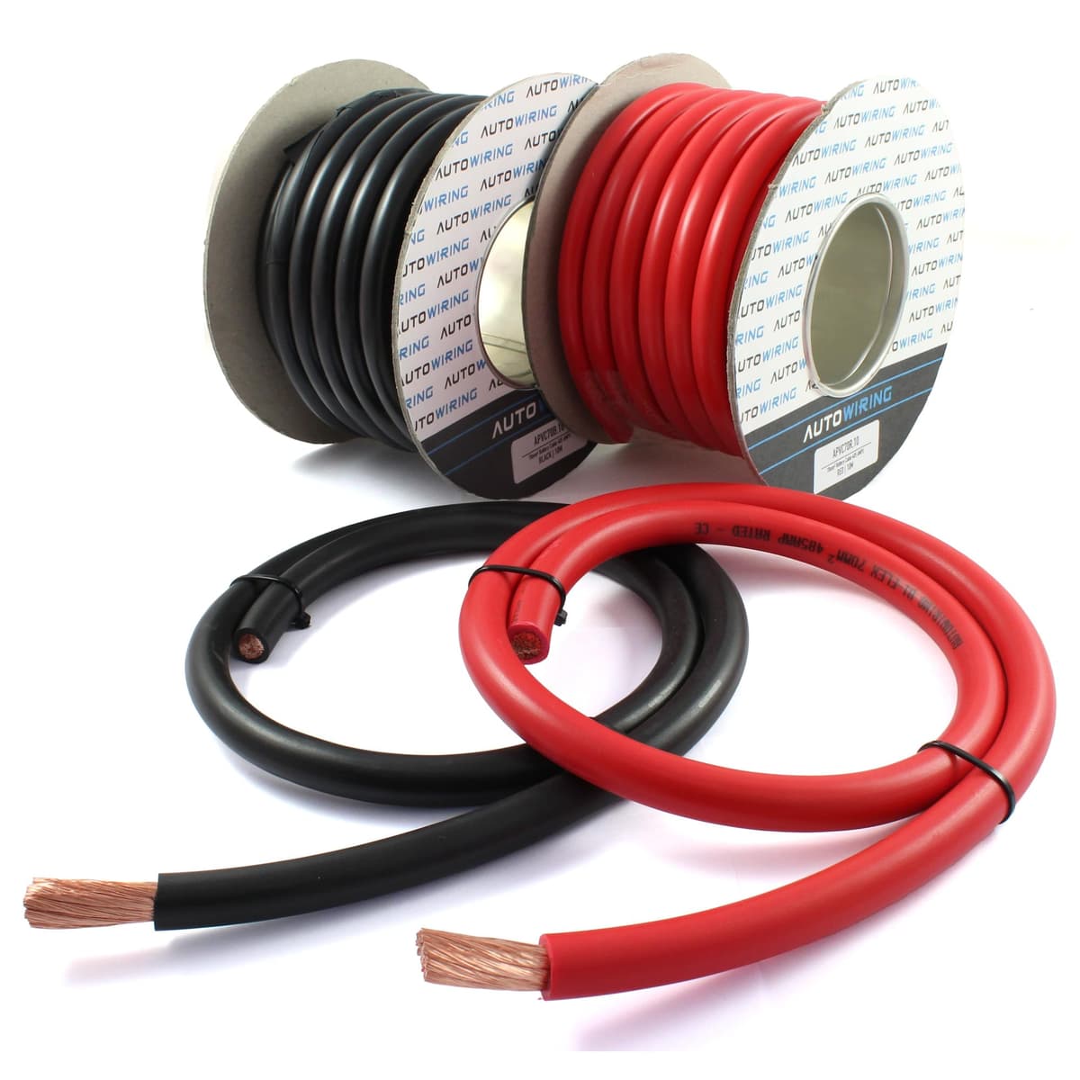 Automotive Hi-Flex 485 Amp 70mm² 2/0 AWG Battery/Starter/Inverter/Welding PVC Cable Wire (Black, 1 Metre)