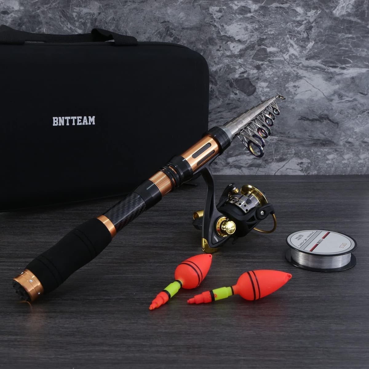 Nueva Caña de Pescar Portátil 99% Cabeza de Palo Fluorescente de Fibra de Carbono, Palanca de Pesca de Surf de Viaje Telescópica Súper Dura y Ultraligera (Completo-B, 2.1M/82.6in/6.88ft) — view 3
