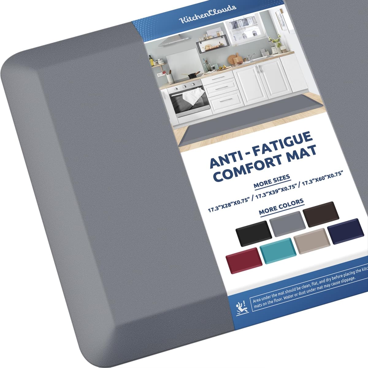 KitchenClouds Kitchen Mat Cushioned Anti Fatigue Rug 17.3"x28" Water Resistant Non Slip Standing Desk Mat Comfort Floor Mats for Kitchen House Sink Office (Khaki) — view 57