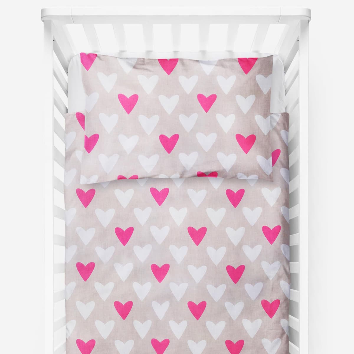 Baby Comfort 4 Piece Duvet Pillow Duvet Cover Pillowcase 80x70 cm Bedding Set 12M+ (Ladders Pink) — view 12