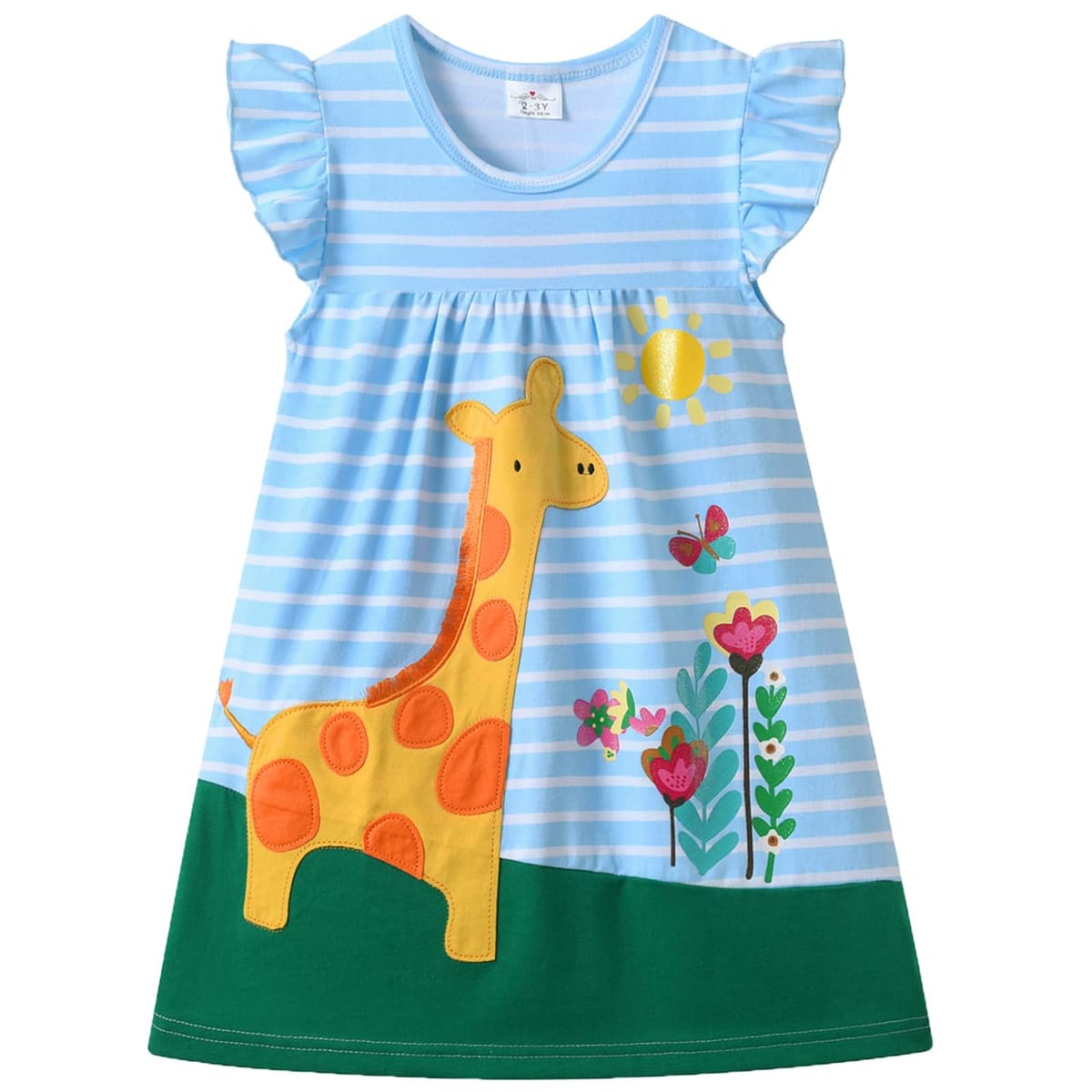 VIKITA Vestido para Niñas Manga Larga Algodón Princesa Casuales Bebe Niñas 2-8 años — view 11