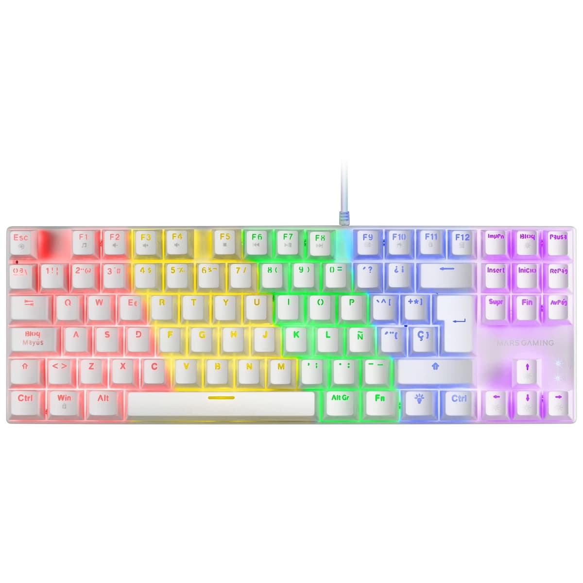 Mars Gaming MKPRO, US, Teclado Mecánico Gaming Completo, RGB Chroma, Switches Hot-Swap Mecánicos, Antighosting, Rueda de Control, Software, Multiplataforma, Switch Silent, Blanco — view 23